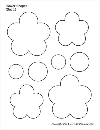 flower shapes free printable templates coloring pages firstpalette com - free printable flower ...