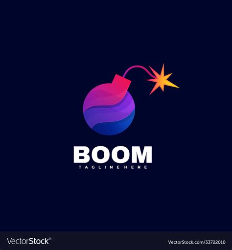 Logo boom gradient colorful style Royalty Free Vector Image