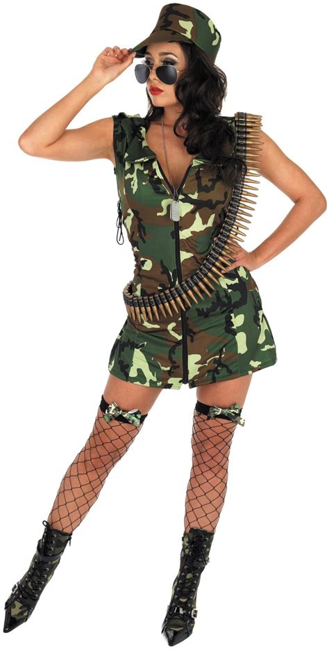 Ladies Army Girl Costume For Military Soldier Fancy Dress Adults Womens | eBay