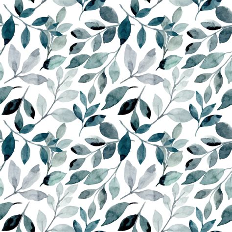 Soft Green Leaves Watercolor Seamless Pattern Background, Wallpaper ...