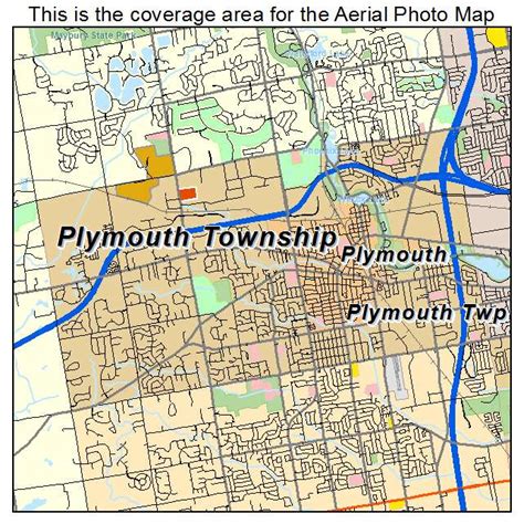 Aerial Photography Map of Plymouth Township, MI Michigan