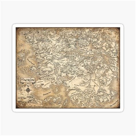 "Annotated Map Of Faerun" Sticker for Sale by ABestSeller | Redbubble