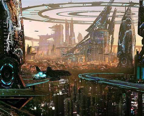 Futuristic City” Artist: Richard Dorran | Futuristic city, Science fiction artwork, Fantasy ...