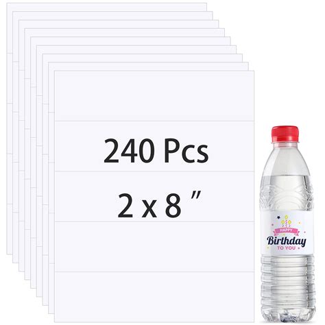 Buy Zonon Printable Water Bottle Labels for Laser, Blank Bottle Stickers Adhesive Personalized ...