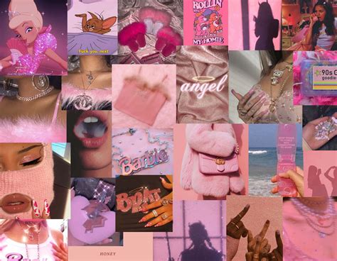 Download A Collage Of Pink Pictures With A Lot Of Jewelry | Wallpapers.com