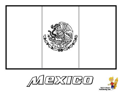 Mexico Flag Coloring Page Printable