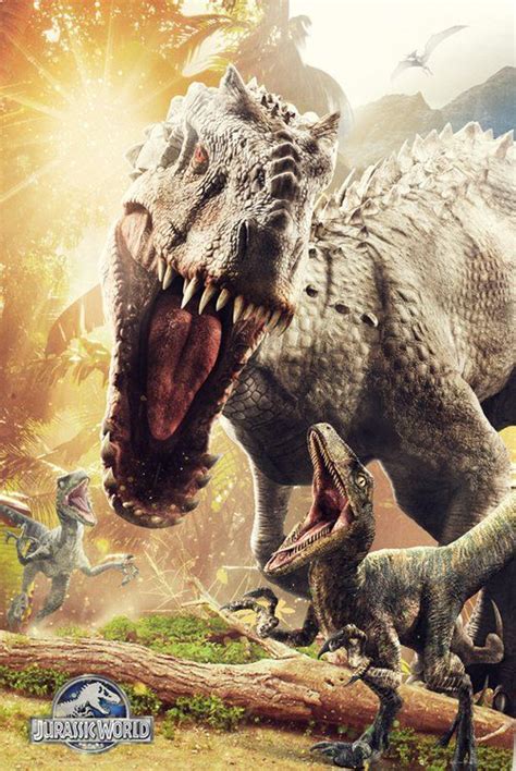 Jurassic World T-Rex and Indominus Rex Posters | Jurassic world, Jurassic world poster, Jurassic ...