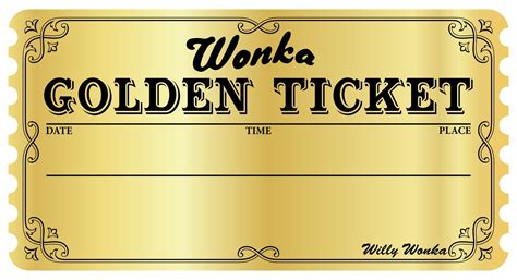 Editable Wonka Golden Ticket - 10 Free PDF Printables | Printablee | Golden ticket, Ticket ...