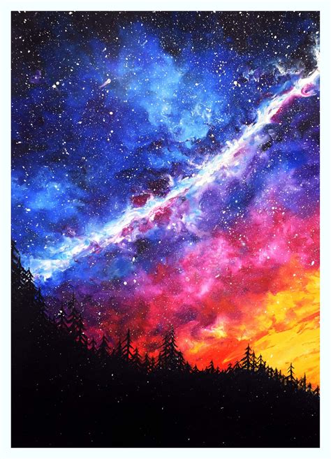 Galaxy-Druck Milchstraße Malerei Galaxy Kunst | Etsy