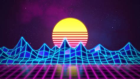 Synthwave - Neon 80's - Background – Rafaël De Jongh – Web Developer | 3D Artist