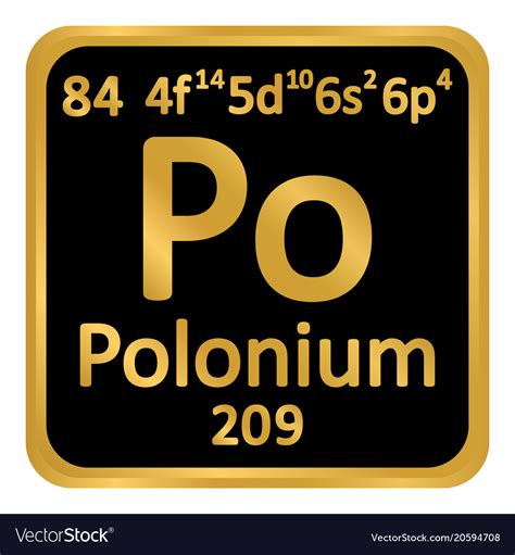 Periodic table element polonium icon Royalty Free Vector