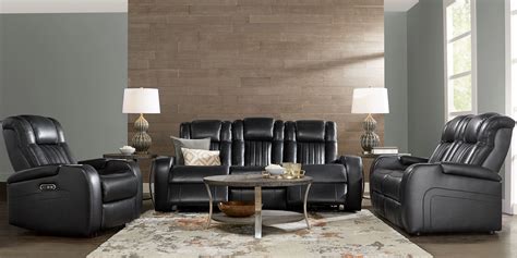 Spectacular Black Leather Living Room Set Concept | Ara Design