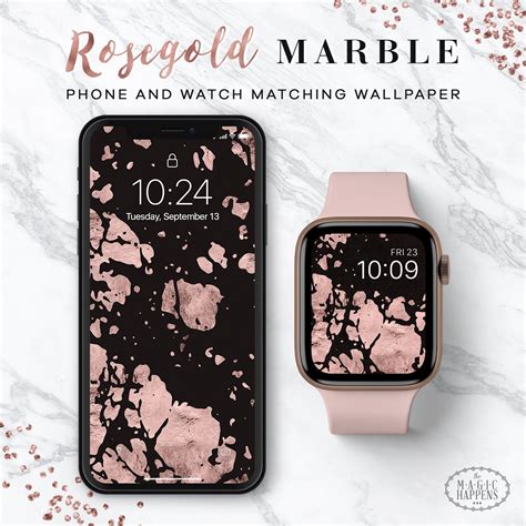 Apple Watch Wallpaper in Rosegold Marble Iphone Wallpaper - Etsy