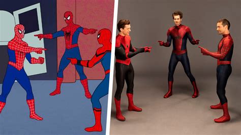 The meme became real: The 3 Spider-Man recreated the epic animated ...