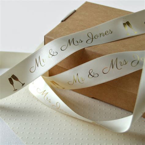 wedding 25mm personalised printed ribbon by altered chic | notonthehighstreet.com