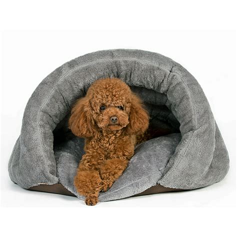 Birdsong The Original Cuddle Pouch Pet Bed (Medium), Dog Cave, Covered Hooded Pet Bed, Cosy, for ...