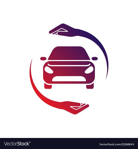 Car logo with circle hand colorful logo Royalty Free Vector