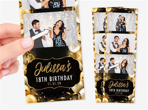 Gold Photo Booth Template Black and Gold Balloons Photo | Etsy