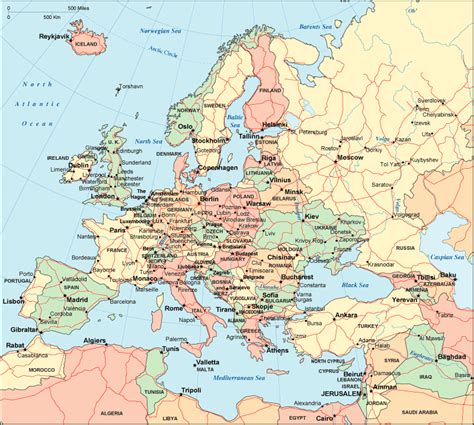 Maps of Europe Region Country