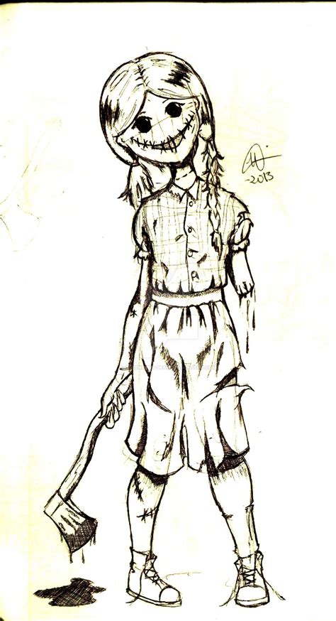 Creepy Axe Girl by GreenMind-Dead on DeviantArt