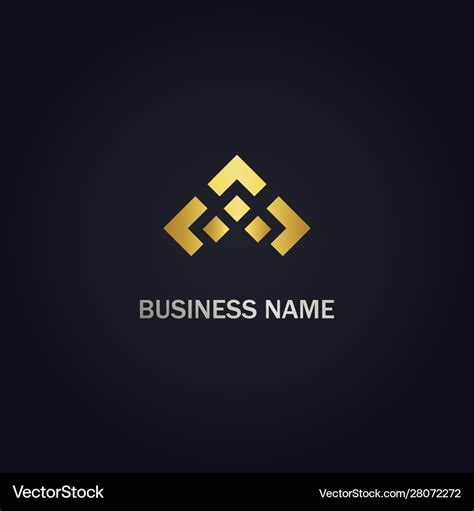 Square shape design gold logo Royalty Free Vector Image