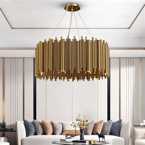 Luxury Modern Gold Chandelier For Living Room LED Hanging Lamp Stainle – ATY Home Decor