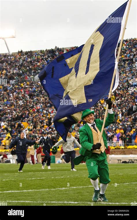 24 October 2009: Notre Dame leprechaun mascot during pre-game ceremonies. Boston College of the ...