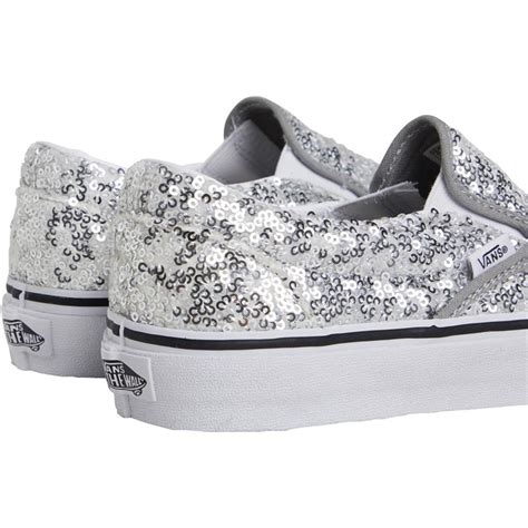 Buy Vans Womens Classic Slip-On Trainers Silver