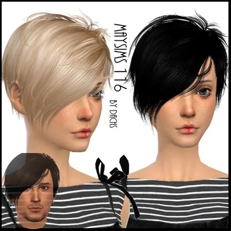 Long Anime Hair Sims 4 Male Kijiko Sims Hair Male Bangs Gloomy Short Hairstyle Hairstyles Males ...