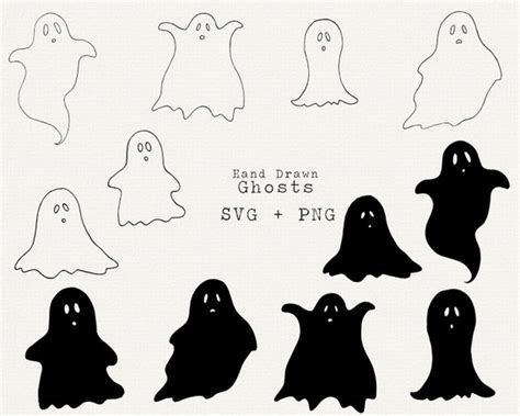 Ghost SVG Bundle Ghost Silhouette Clip Art Ghost Stencil | Etsy