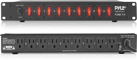 Pyle PRO PDBC70 - Rack Mountable Power Strip Surge Protector With Individual Switch Control