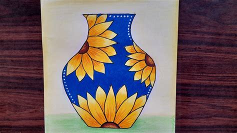 How To Draw Easy Flower Pot | Flower Pot Drawing Easy | Design In A Pot