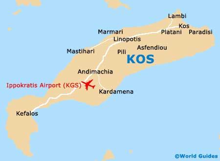 Map of Kos Island Airport Hippocrates (KGS): Orientation and Maps for KGS Kos Airport