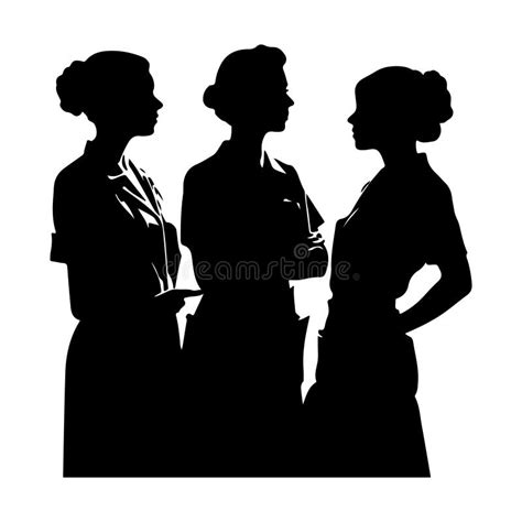 Black Silhouette of a Female Nurse Generative Ai Stock Illustration - Illustration of minimal ...