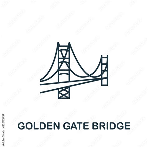 Golden Gate Bridge icon from usa collection. Simple line Golden Gate ...