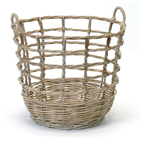 Wicker Bay Open Weave Rattan Basket | The Home Depot Canada