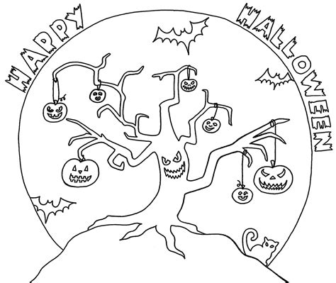 Yucca Flats, N.M.: Wenchkin's Coloring Pages - Halloween Tree