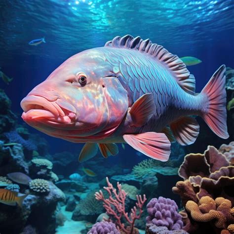 Premium AI Image | Exuberant Parrotfish in Vibrant Coral Reef