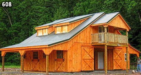 34x24 High Profile Modular Barn with 2nd Floor Living Quarters Ranch House Floor Plans, Home ...