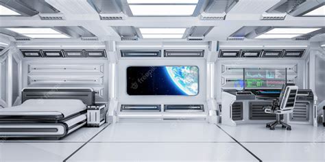 Premium Photo | Futuristic Science Fiction Bedroom Interior with Planet Earth View in Space ...