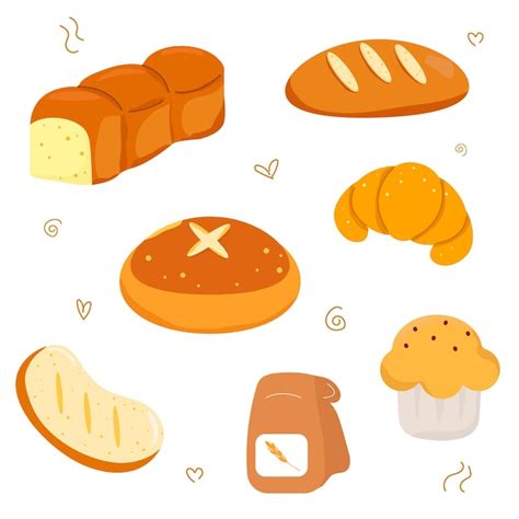 Premium Vector | Illustration bakery set isolated background vector