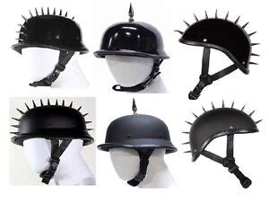 Helmets with Spikes German/Gladiator Flat/Shiny Black Novelty Motorcycle Helmet | eBay