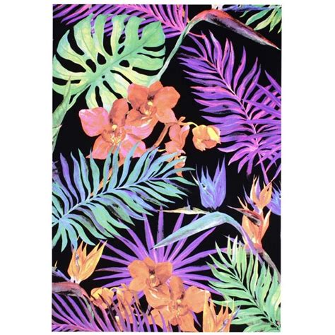 Blacklight postert Exotic Leaves print glow at blacklight art wall fluorescent