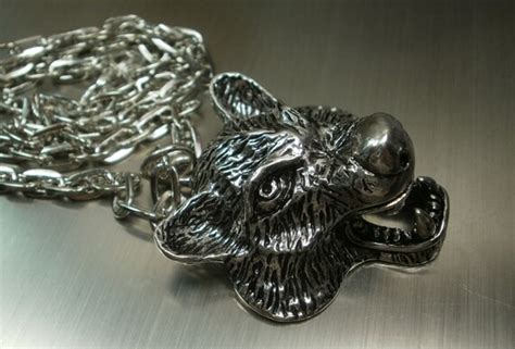 SEPTEMBERSALE Wolf Charm Mens Neck Chain 24inch Silver Chain