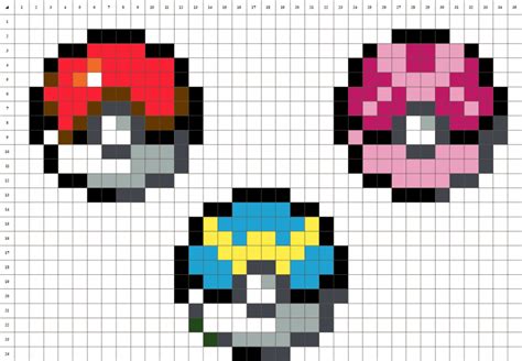 Pokeballs Pixel Art Pokemon Pixel Art Grille Pixel Art | Images and ...