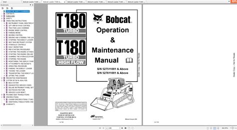 Bobcat Compact Track Loader T180 Operation & Maintenance Manuals