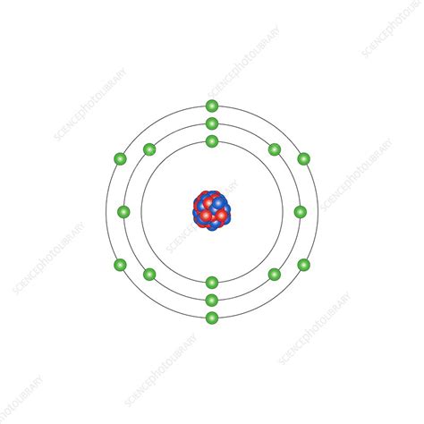 Sulfur, atomic structure - Stock Image C013/1529 - Science Photo Library