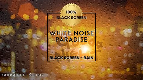 RAIN SOUNDS WITH 100% BLACK SCREEN - WHITE NOISE - YouTube