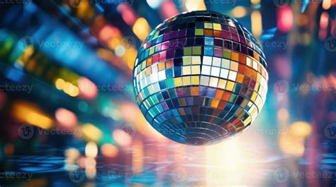 Colorful disco mirror ball lights night club background. Party lights disco ball 32069355 Stock ...