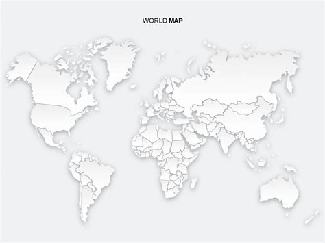 Flat Map of World PowerPoint Templates - PowerPoint Free